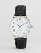 Philip Mercier Black Watch With White Dial - Black