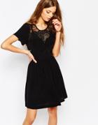 Suncoo Embroidered Dress In Black - 02 Noir