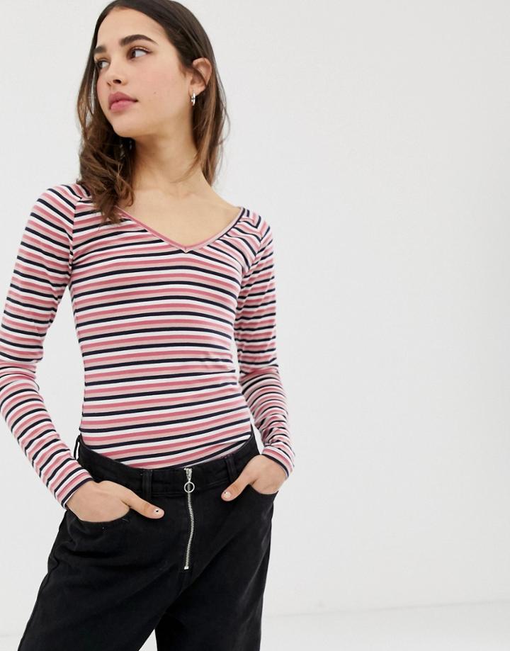Only Fifi Stripe Long Sleeved Top - Multi