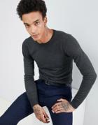 Gianni Feraud Premium Muscle Fit Stretch Crew Neck Sweater - Gray