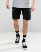 Asos Jersey Shorts With Zips In Black - Black
