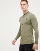 Gym King Long Sleeve Jersey Shirt In Olive - Green