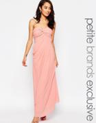 Jarlo Petite Claudia Ruched Bandeau Maxi Dress - Pink