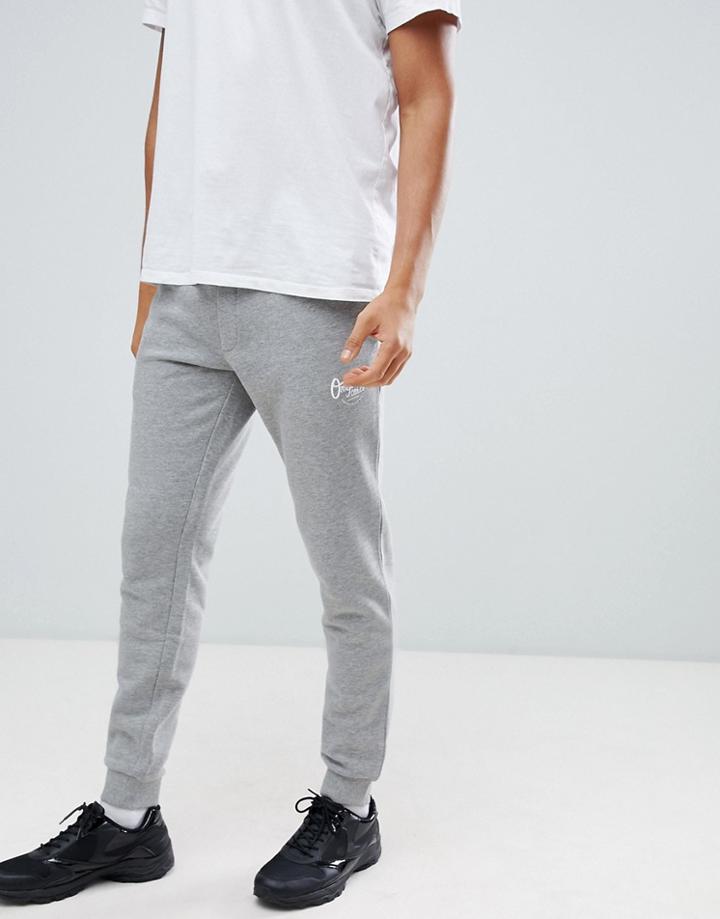 Jack & Jones Originals Joggers With Brand Logo In Slim Fit - Gray