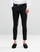 Asos Super Skinny Smart Cropped Pants In Black - Black