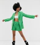 Collusion Soft Check Short With Bungee Cords - Green