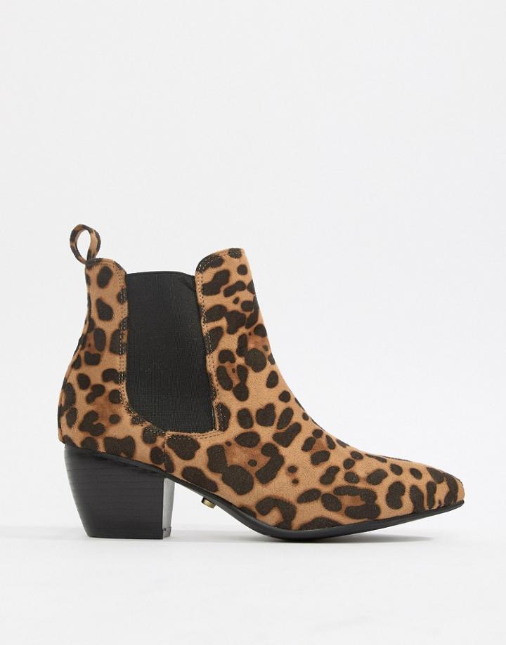 Oasis Heeled Boot In Leopard - Multi