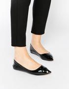 London Rebel Sea Point Flat Shoes - Black Patent