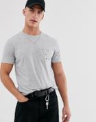 Threadbare Tropical Pocket T-shirt In Gray