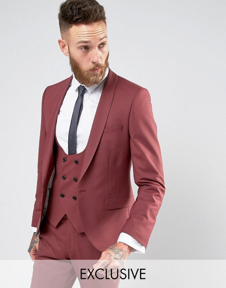 Noose & Monkey Super Skinny Suit Jacket - Red