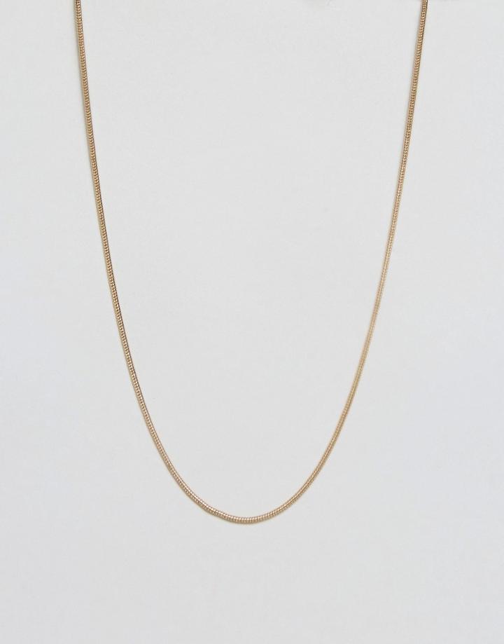 Weekday Delicate Snake Chain Necklace - Gold
