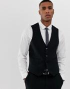 Asos Design Super Skinny Suit Vest In Black - Black