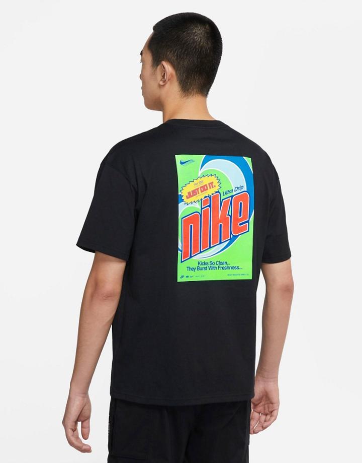 Nike Keep It Clean Graphic Back Print T-shirt In Black