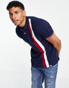 Pretty Green Rourke Pique Polo Shirt In Navy