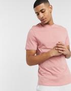 Asos Design Organic T-shirt With Crew Neck In Dusty Pink