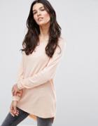 Only Mila Lacy Long Sleeved T-shirt - Pink