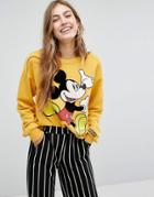 Bershka Mickey Mouse Sweatshirt - Yellow