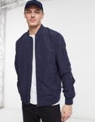 Only & Sons Bomber Jacket In Navy-blues