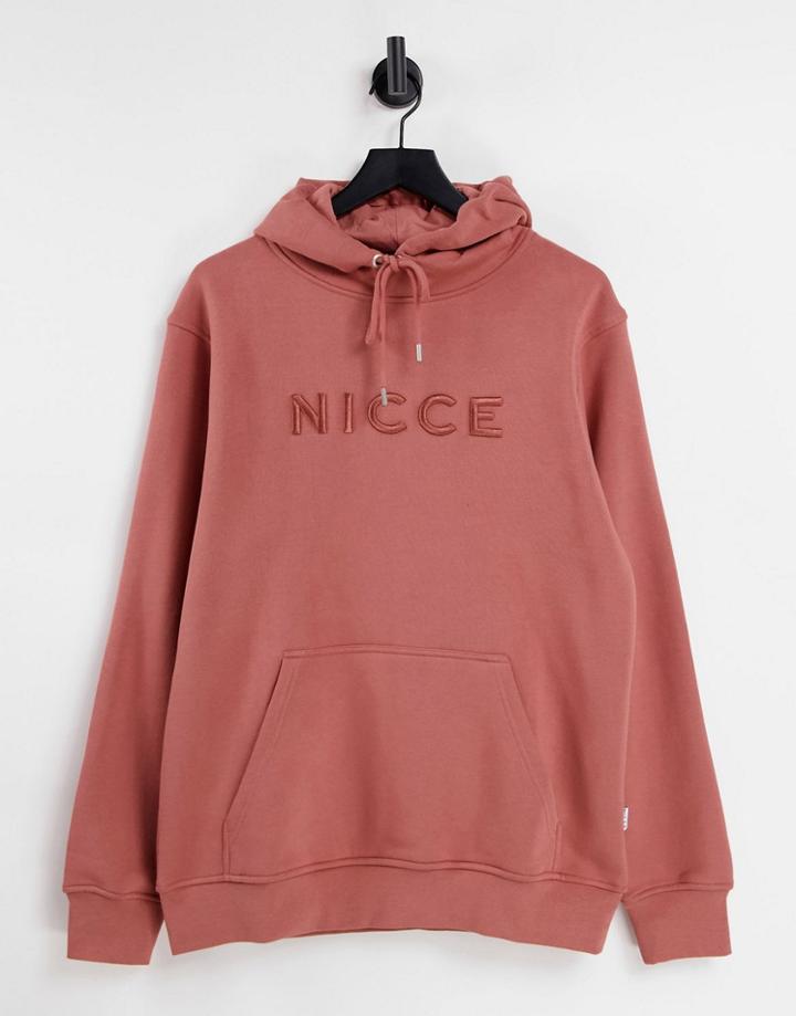 Nicce Mercury Embroidered Logo Hoodie In Pink