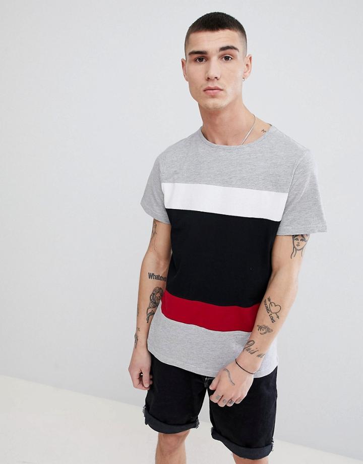 Another Influence 2 Stripe Color Block T-shirt - Black