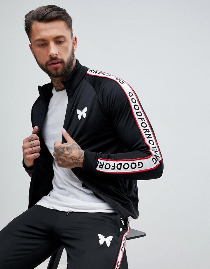 Good For Nothing Track Jacket In Black Logo - Navy