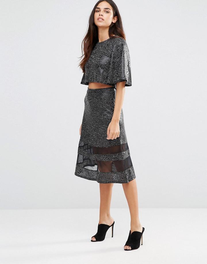 Tfnc Mesh Detail Skirt - Black