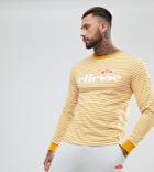 Ellesse Striped Long Sleeve T-shirt With Logo In Yellow - Yellow