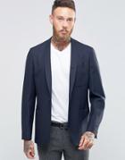 Hart Hollywood By Nick Hart Slim Unlined Blazer With Shawl Collar - Navy