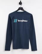 Berghaus Heritage Front And Back Long Sleeve T-shirt In Navy