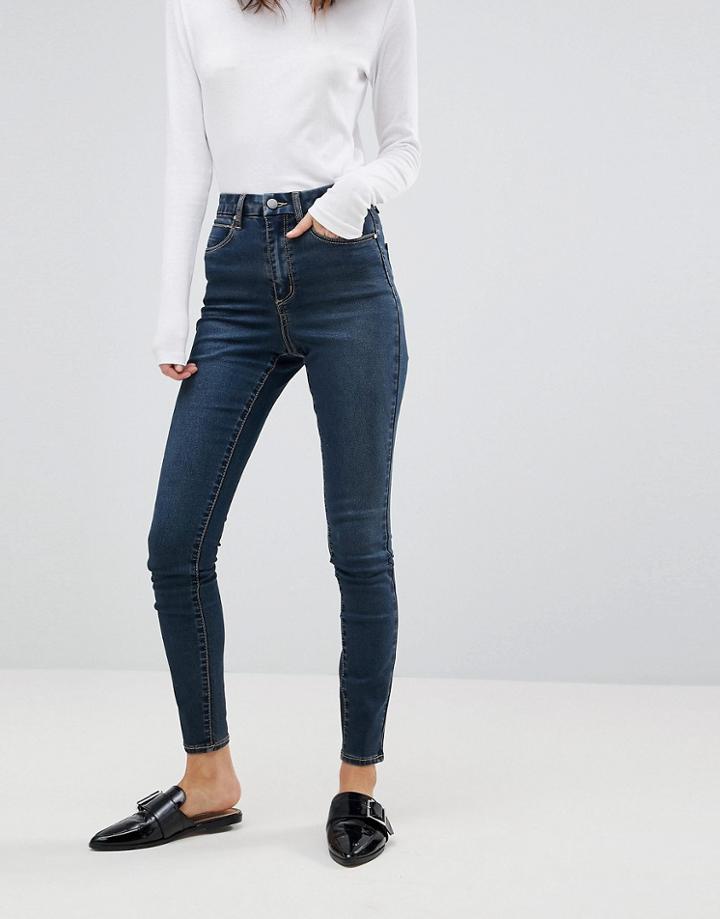 Asos Design 'sculpt Me' High Rise Premium Jeans In Viola London Blue