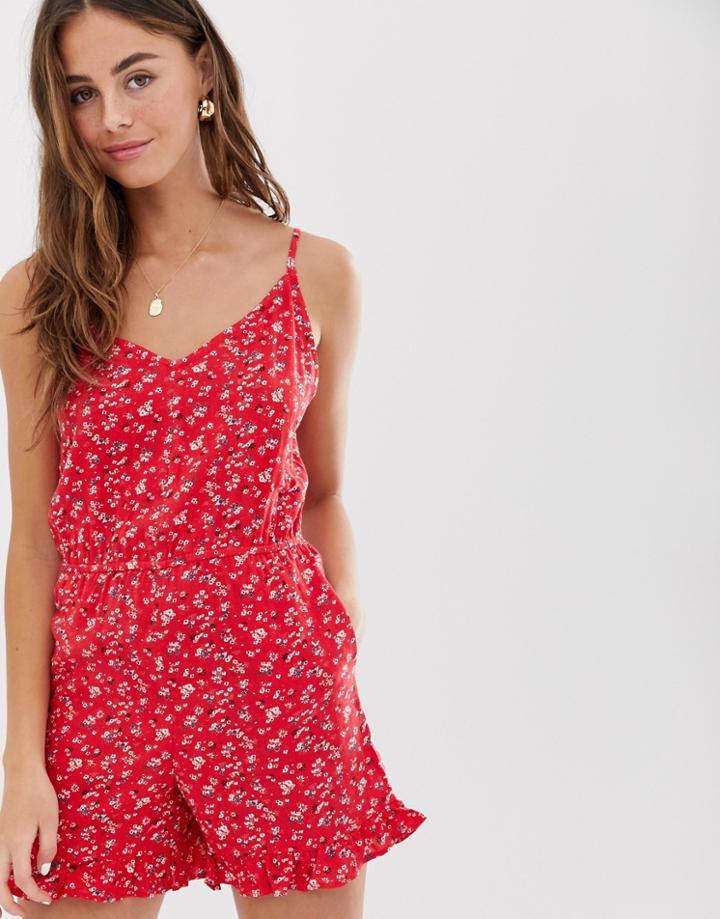Brave Soul Joanna Romper In Mini Floral-red
