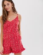 Brave Soul Joanna Romper In Mini Floral-red