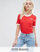 Fila Petite Logo T-shirt With Contrast Detail - Red