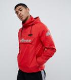Ellesse Overhead Jacket With Reflective Logo In Red - Red