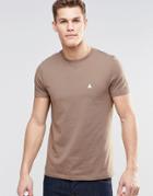 Asos T-shirt With Crew Neck And Logo In Brown - Coco Brown