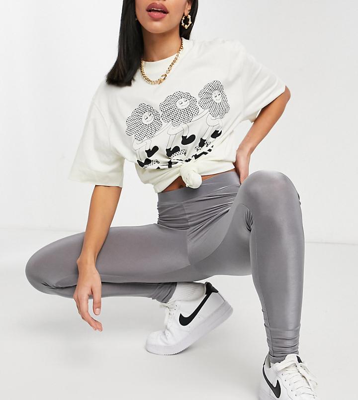 Collusion Disco Leggings In Charcoal-grey