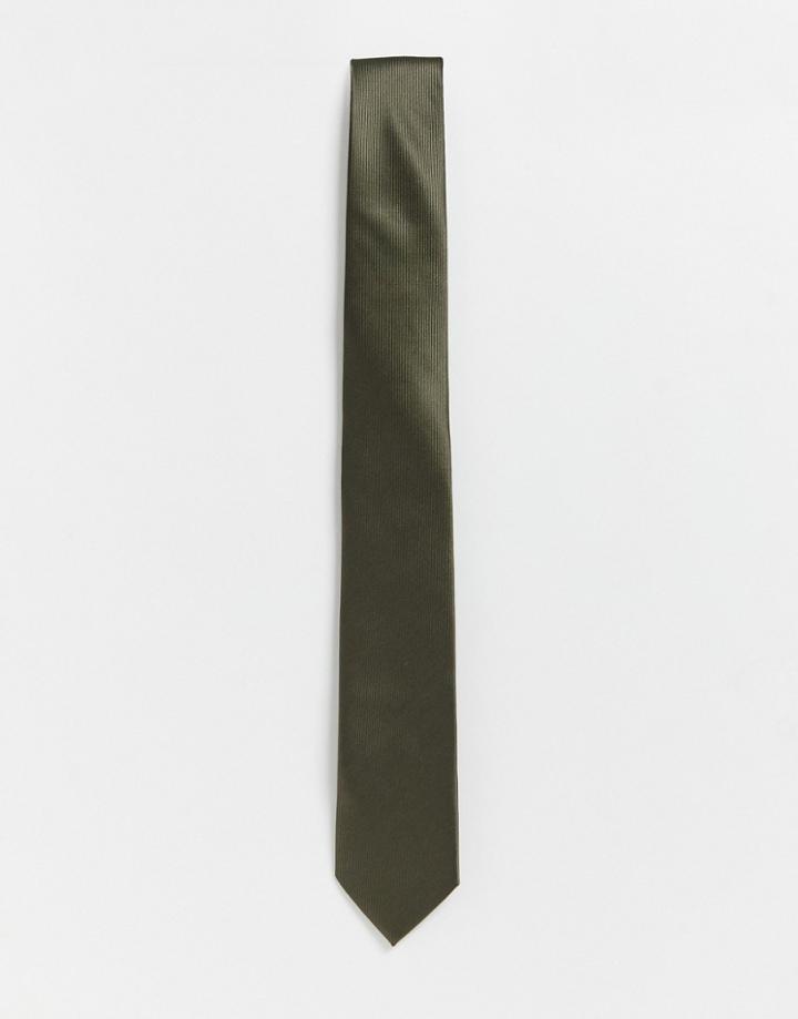 Gianni Feraud Plain Satin Tie-green