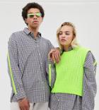 Collusion Unisex Oversized Check Shirt With Fluro Taping
