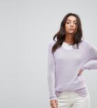 Brave Soul Tall Joy V Neck Sweater - Purple