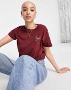 Lee Jeans Flower Logo Tee In Dark Red