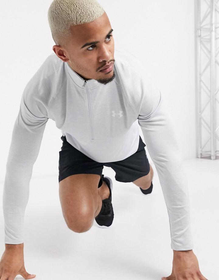 Under Armour Training Tech 2.0 Half Zip Top In Gray Heather