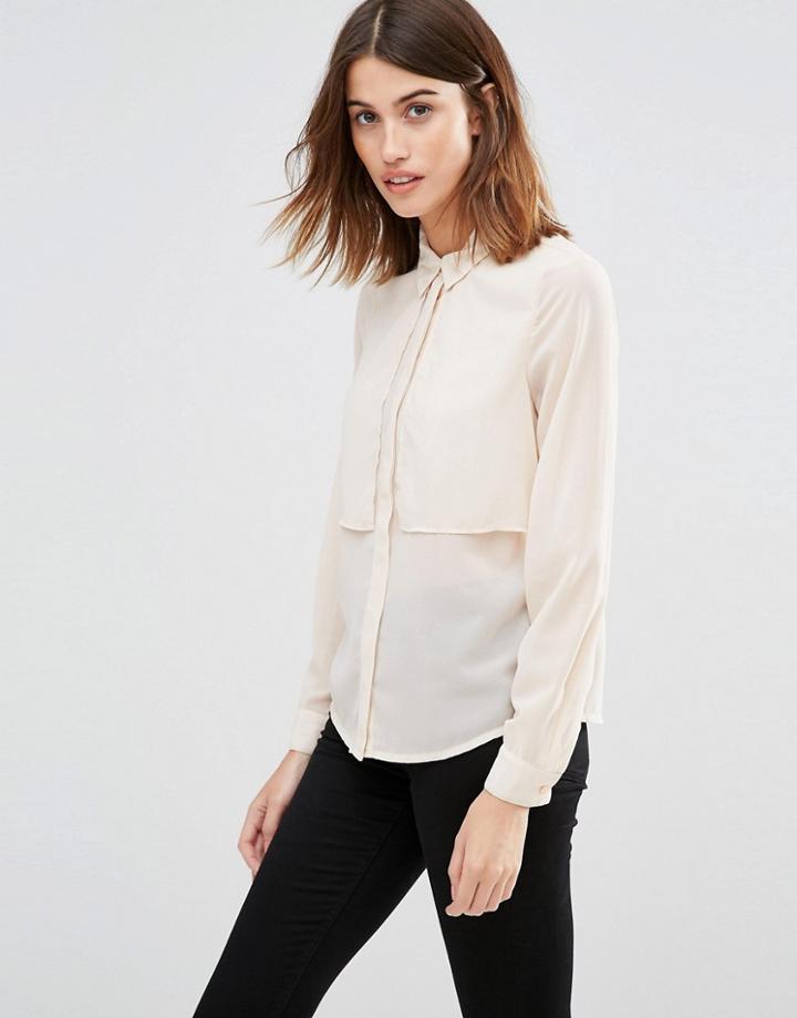 Vero Moda Long Sleeve Double Layer Shirt - Plain Ivory