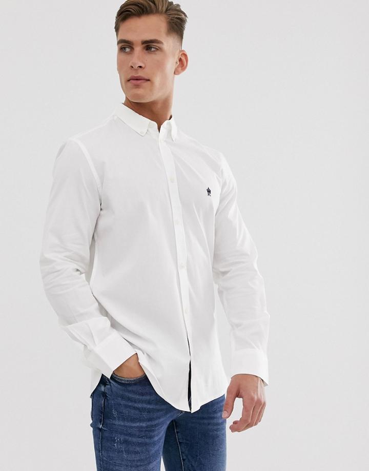 French Connection Oxford Button Down Logo Shirt-white