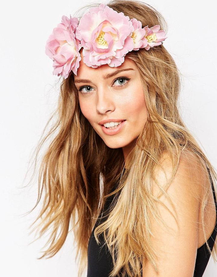 Asos Pretty Blush Flower Headband - Pink