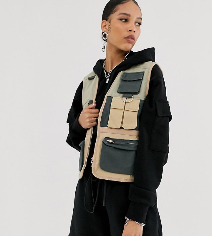 Collusion Blocked Sleeveless Utility Vest - Multi
