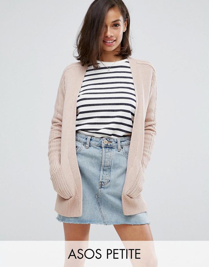 Asos Petite Ultimate Chunky Knit Cardigan - Pink