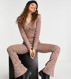 Topshop Petite Space Dye Flared Pants In Multi