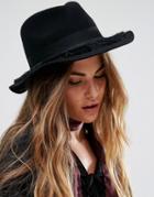 Brixton Fedora Hat With Fringing - Black
