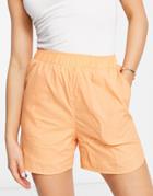 Pieces Ruched Waist Shorts In Orange - Part Of A Set