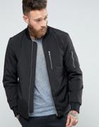 Selected Homme Plus Bomber Jacket With Ma-1 Detail - Black